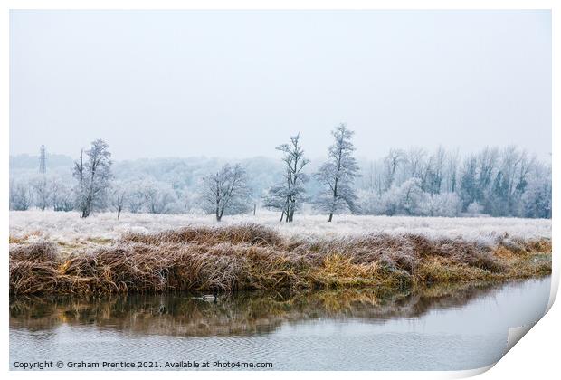 Winter River Landscape Print by Graham Prentice