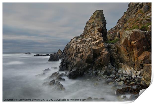 Tarlair Coastline  Print by Lady Debra Bowers L.R.P.S