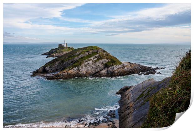 Guiding Light of Mumbles Print by Peter Thomas
