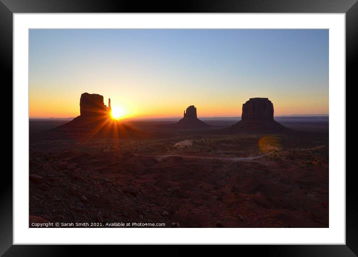 Monument Valley Sunrise Framed Mounted Print by Sarah Smith