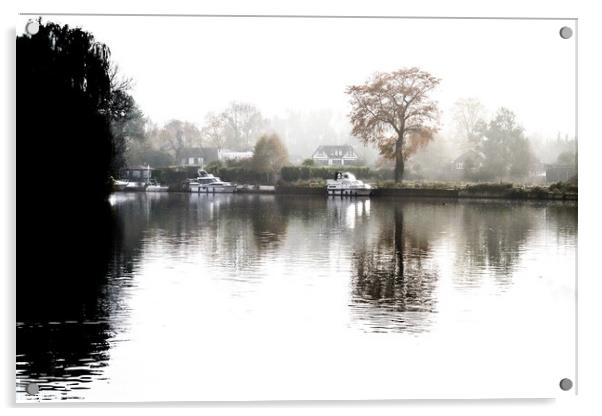 Foggy/Misty River Acrylic by Grace Wallace