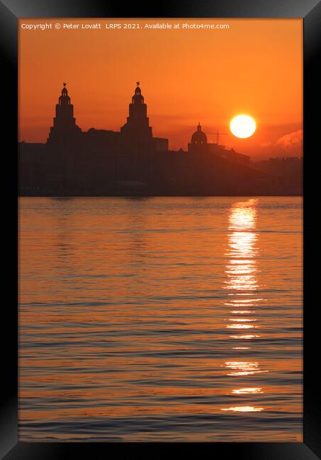Liverpool's Famous Skyline at Sunrise Framed Print by Peter Lovatt  LRPS