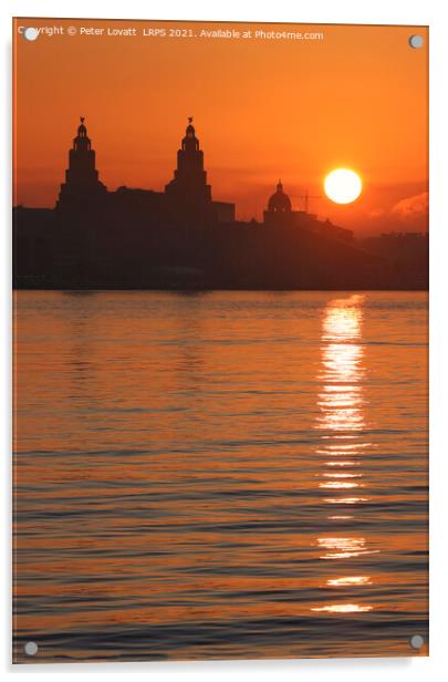 Liverpool's Famous Skyline at Sunrise Acrylic by Peter Lovatt  LRPS