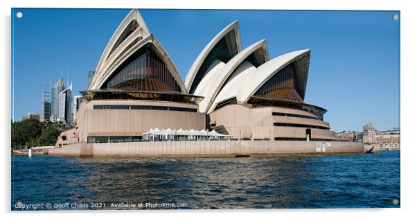Sydney Opera House up close. Acrylic by Geoff Childs