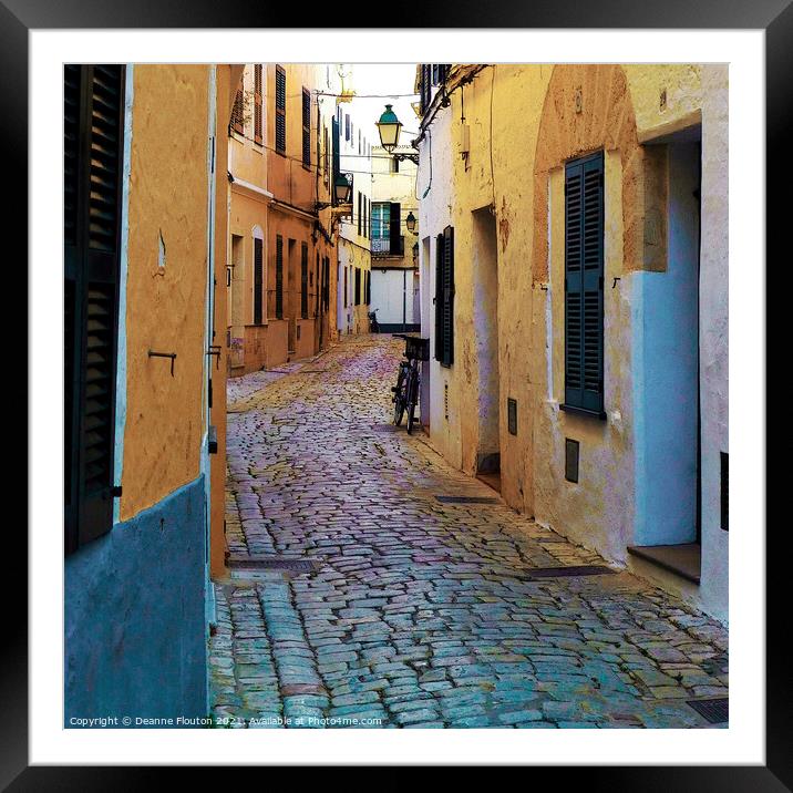 Rustic Charm Bicycle and Walls Ciutadella Menorca Framed Mounted Print by Deanne Flouton
