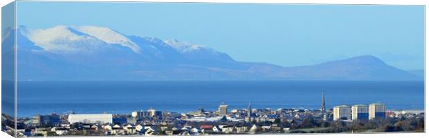 Panorama view of Ayr and Arran Canvas Print by Allan Durward Photography