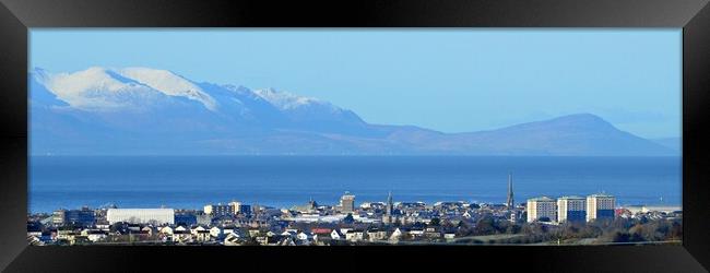 Panorama view of Ayr and Arran Framed Print by Allan Durward Photography