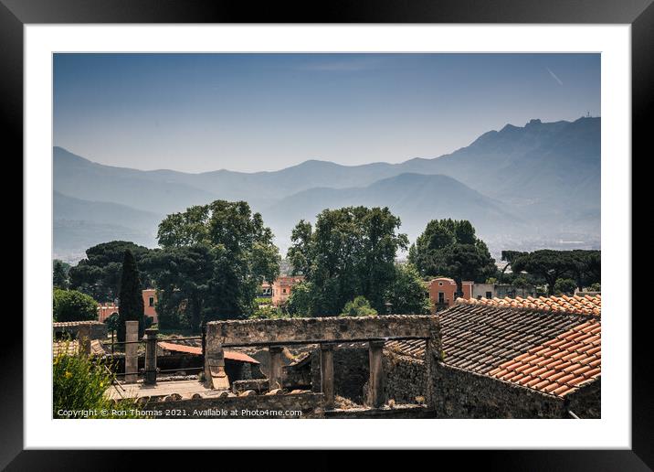 View from Pompeii. Framed Mounted Print by Ron Thomas
