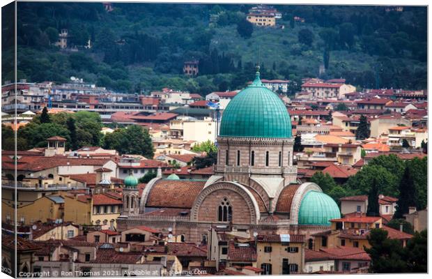 A View Over the Rooftops of Florence Canvas Print by Ron Thomas