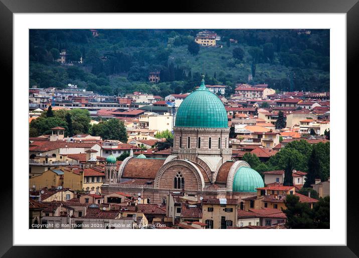 A View Over the Rooftops of Florence Framed Mounted Print by Ron Thomas