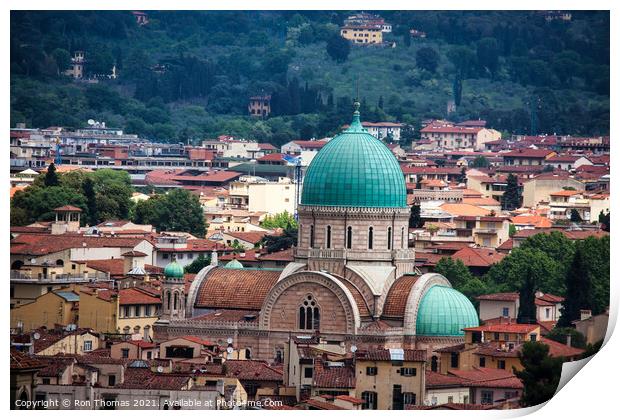 A View Over the Rooftops of Florence Print by Ron Thomas