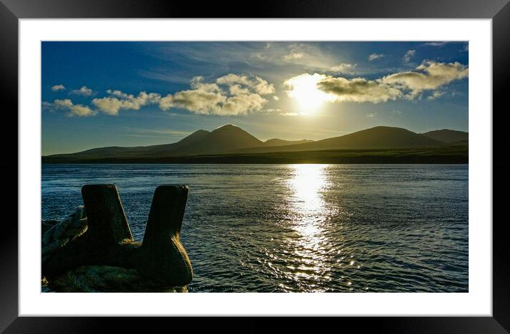 Sunrise over Jura from Port Askaig Framed Mounted Print by Peter Taylor