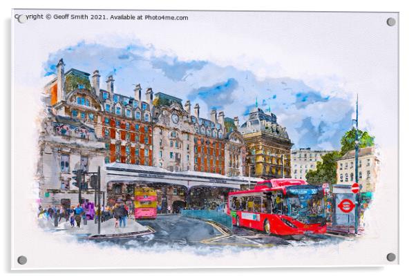 Victoria Train Station in London Acrylic by Geoff Smith