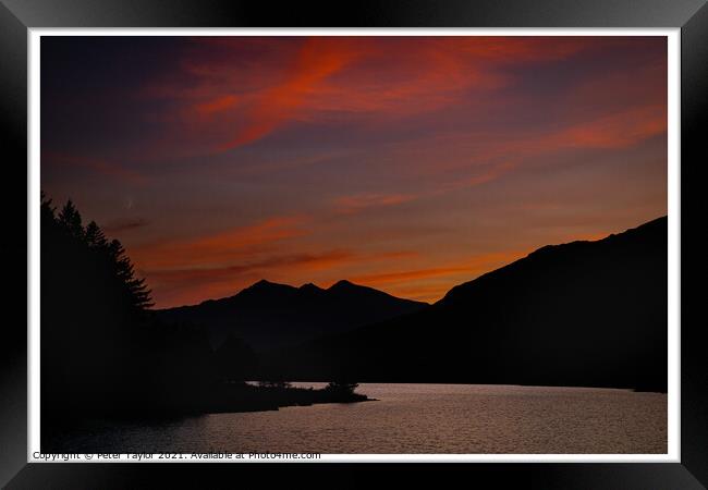 Sunset over Snowdon Framed Print by Peter Taylor