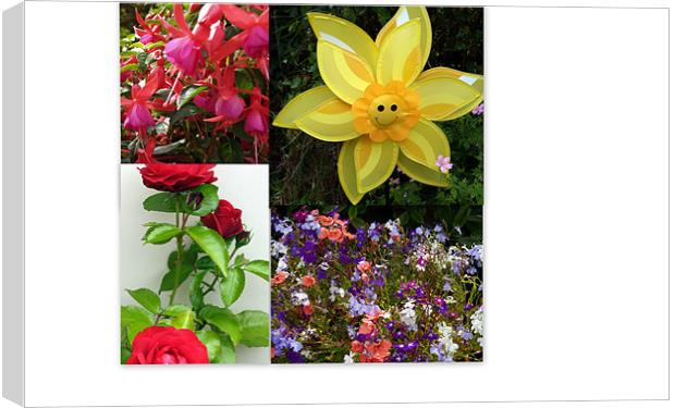 Floral Collage Canvas Print by Mike Streeter