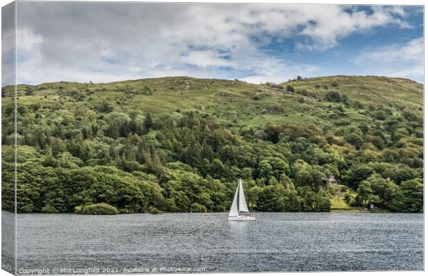 Sailing on Windermere  Canvas Print by Phil Longfoot