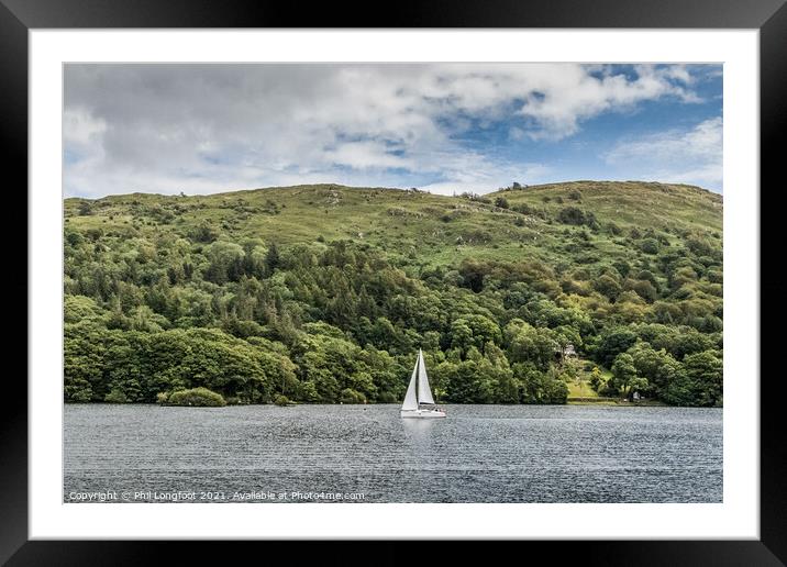Sailing on Windermere  Framed Mounted Print by Phil Longfoot