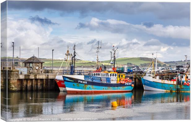 Fishing Boats in Padstow Harbour Canvas Print by Graham Prentice