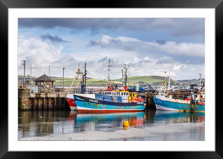 Fishing Boats in Padstow Harbour Framed Mounted Print by Graham Prentice