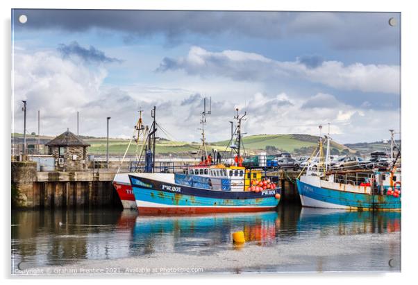 Fishing Boats in Padstow Harbour Acrylic by Graham Prentice