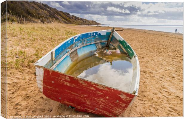 A forgotten boat - Thurstaston Beach Wirral Canvas Print by Phil Longfoot