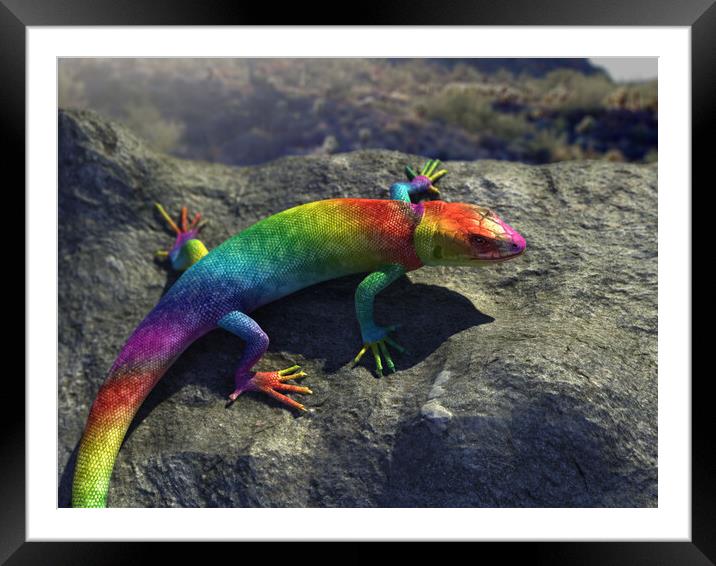 Eddie Lizard Framed Mounted Print by Jamie Wilson