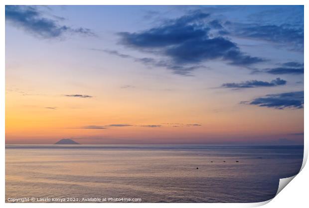 Twilight over the Tyrrhenian Sea - Tropea Print by Laszlo Konya