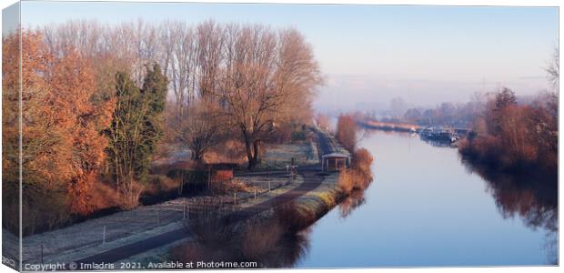 River Dender View, Gijzegem, Belgium Canvas Print by Imladris 