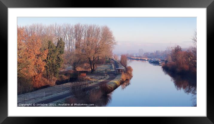 River Dender View, Gijzegem, Belgium Framed Mounted Print by Imladris 