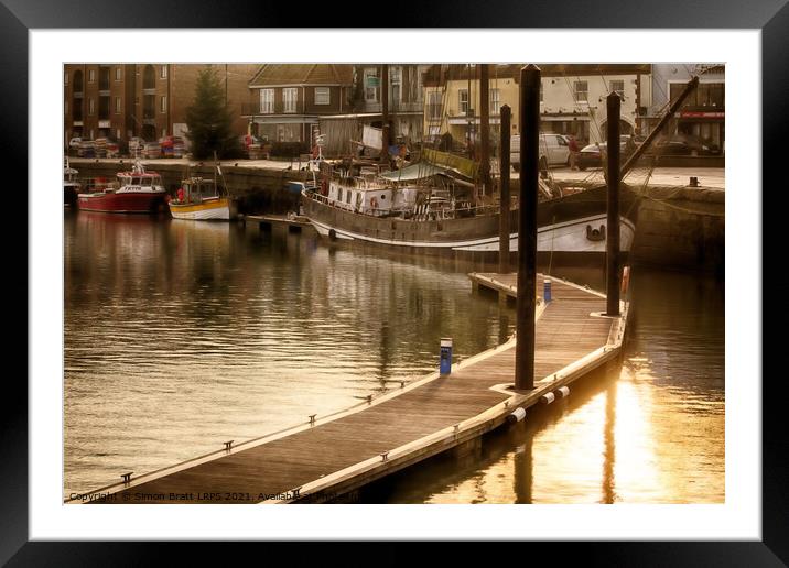 Wells Next The Sea in Norfolk England fishing harb Framed Mounted Print by Simon Bratt LRPS
