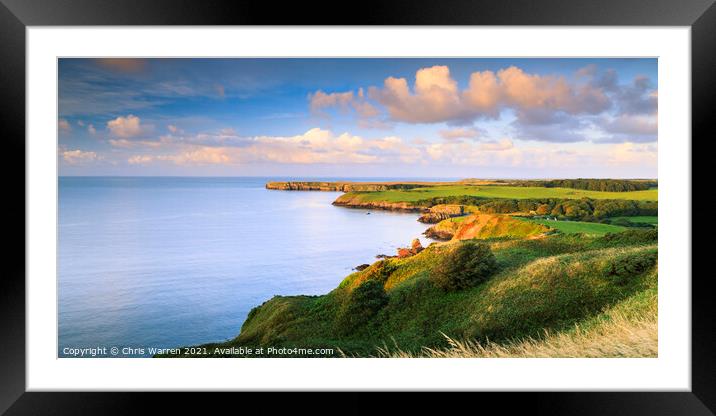 Stackpole Head Barafundle Bay Pembrokeshire  Framed Mounted Print by Chris Warren