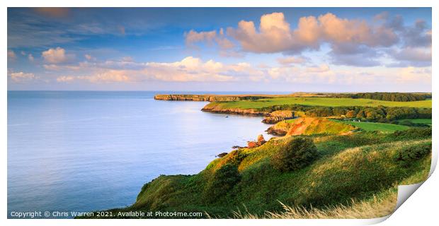 Stackpole Head Barafundle Bay Pembrokeshire  Print by Chris Warren