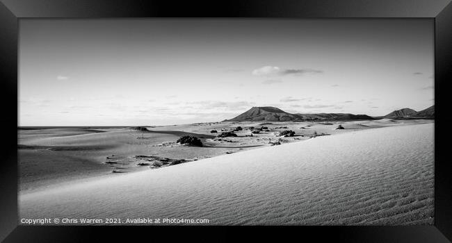 Corralejo Sand Dunes Corralejo Fuerteventura Framed Print by Chris Warren