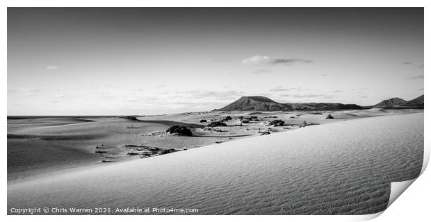 Corralejo Sand Dunes Corralejo Fuerteventura Print by Chris Warren