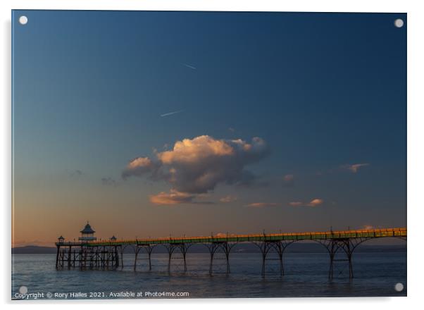 Clevedon Pier with cloud Acrylic by Rory Hailes