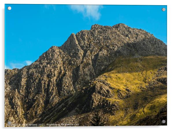 Tryfan in profile above Ogwen Valley North Wales Acrylic by Nick Jenkins