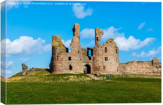 Main entrance Dunstanburgh Castle Northumberland Canvas Print by Angus McComiskey