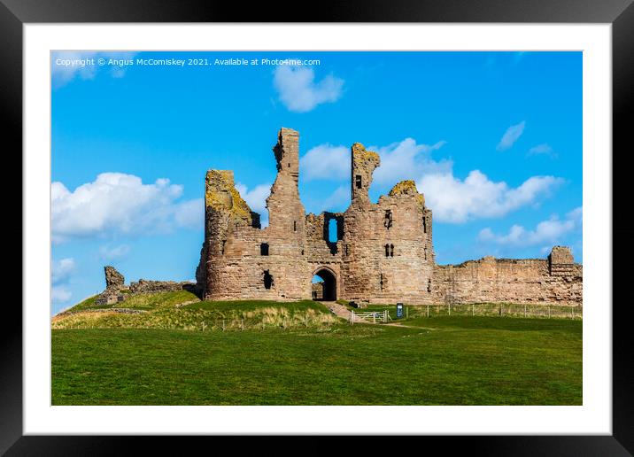 Main entrance Dunstanburgh Castle Northumberland Framed Mounted Print by Angus McComiskey