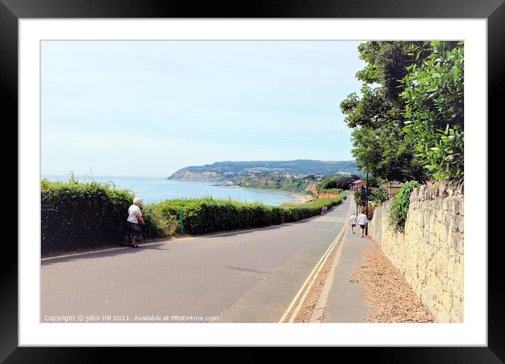 Coast path at Lake on the Isle of Wight. Framed Mounted Print by john hill