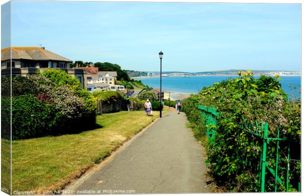 Coastal path at Shanklin on the Isle of Wight, UK. Canvas Print by john hill