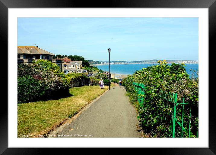 Coastal path at Shanklin on the Isle of Wight, UK. Framed Mounted Print by john hill
