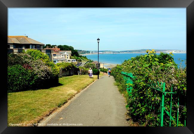 Coastal path at Shanklin on the Isle of Wight, UK. Framed Print by john hill