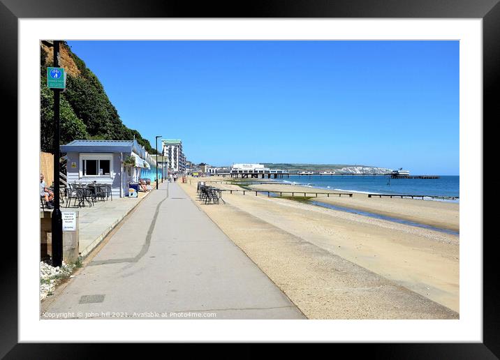 Promenade to Sandown on the Isle of Wight, UK. Framed Mounted Print by john hill