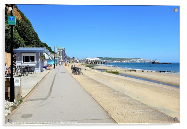 Promenade to Sandown on the Isle of Wight, UK. Acrylic by john hill