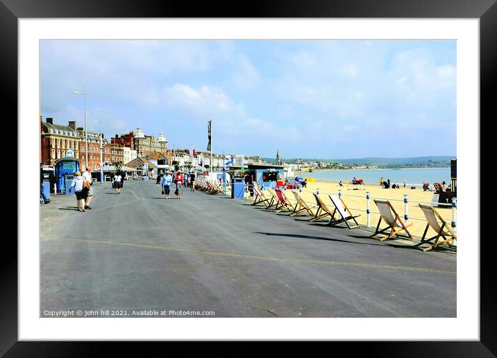 Seafront at Weymouth in Dorset, UK. Framed Mounted Print by john hill