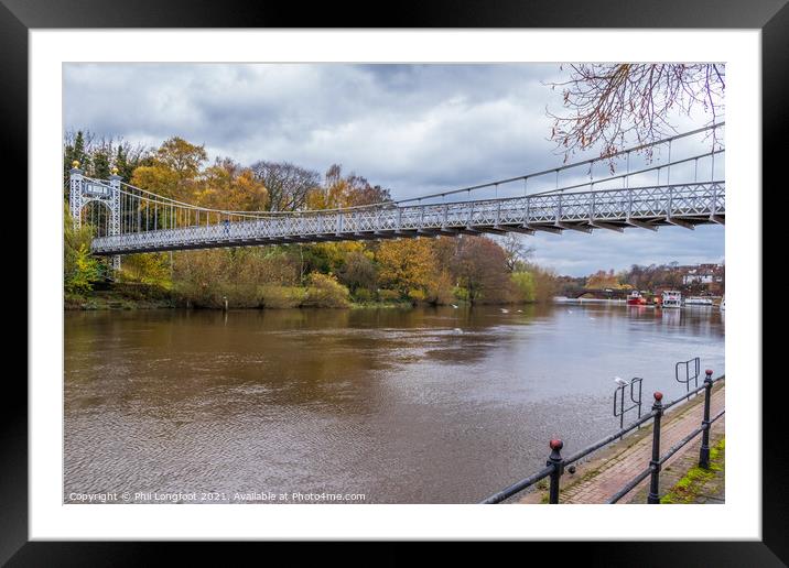 Suspension bridge River Dee. Framed Mounted Print by Phil Longfoot