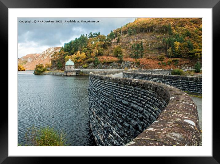 Garreg Ddu Reservoir and Dam Elan Valley Mid Wales Framed Mounted Print by Nick Jenkins