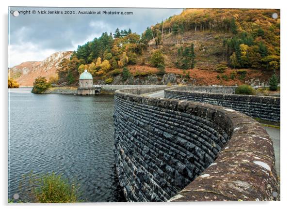 Garreg Ddu Reservoir and Dam Elan Valley Mid Wales Acrylic by Nick Jenkins