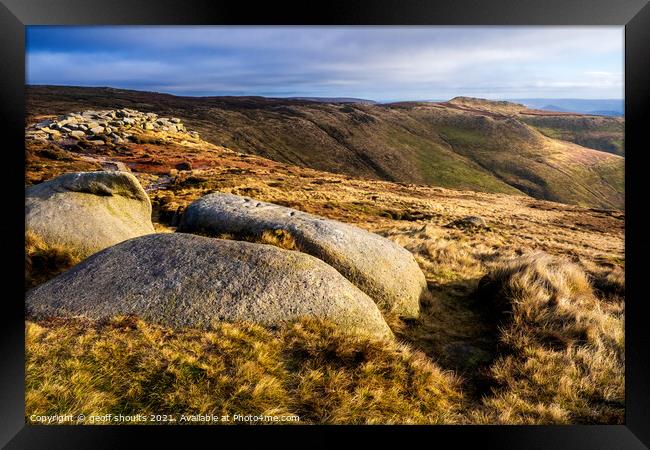 Kinder Scout Framed Print by geoff shoults