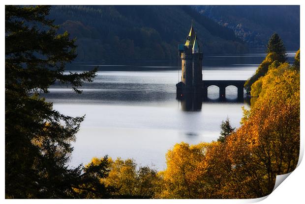 The straining tower at Lake Vyrnwy Print by Rory Trappe